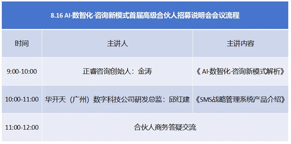 AI·數(shù)智化·咨詢新模式首屆高級(jí)合伙人招募說明會(huì)震撼來襲！